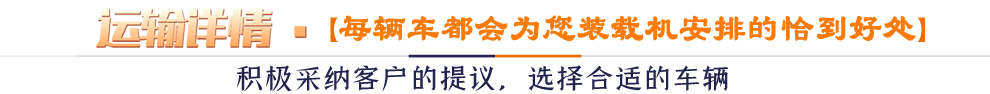 運(yùn)輸詳情*【每輛車都會為您安排的恰到好處 】